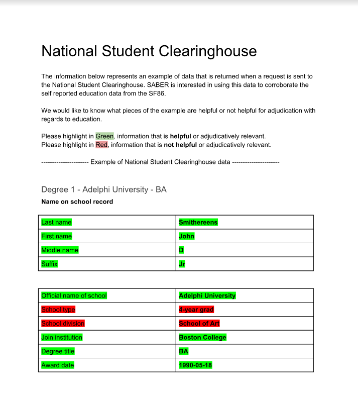 highlighter test example